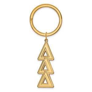Sterling Gold-plated Delta Delta Delta Sorority Greek  Key Ring